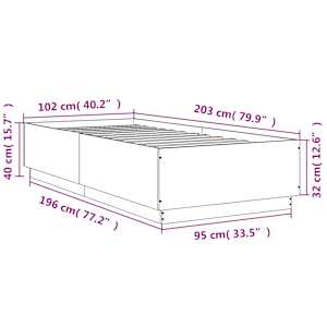 Rám postele s LED osvětlením betonově šedý 100x200 cm kompozit - obrázek 14