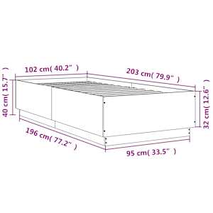 Rám postele s LED osvětlením kouřový dub 100 x 200 cm kompozit - obrázek 14