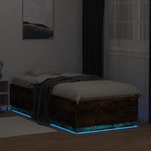 Rám postele s LED osvětlením kouřový dub 100 x 200 cm kompozit - obrázek 4