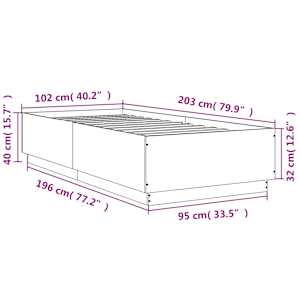 Rám postele s LED osvětlením hnědý dub 100 x 200 cm kompozit - obrázek 14