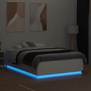 Rám postele s LED osvětlením bílý 140 x 190 cm kompozitní dřevo - obrázek 4