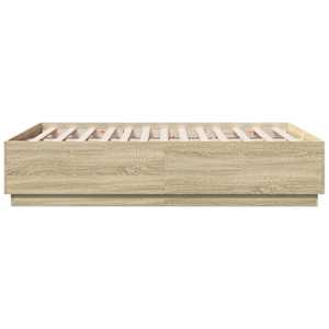 Rám postele s LED osvětlením dub sonoma 140 x 190 cm kompozit - obrázek 7