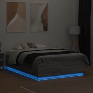 Rám postele s LED osvětlením šedý sonoma 140 x 190 cm kompozit - obrázek 4