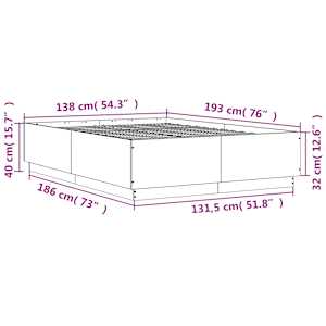 Rám postele s LED osvětlením bílý 135 x 190 cm kompozitní dřevo - obrázek 14
