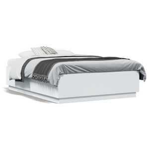 Rám postele s LED osvětlením bílý 135 x 190 cm kompozitní dřevo - obrázek 5