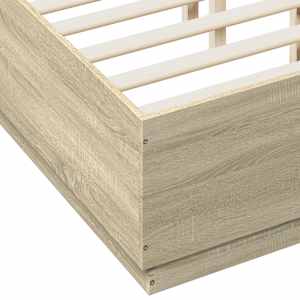 Rám postele s LED osvětlením dub sonoma 135 x 190 cm kompozit - obrázek 9