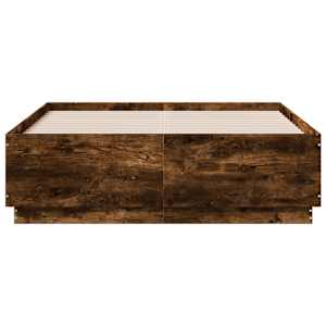 Rám postele s LED osvětlením kouřový dub 135 x 190 cm kompozit - obrázek 6