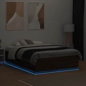Rám postele s LED osvětlením hnědý dub 135 x 190 cm kompozit - obrázek 4