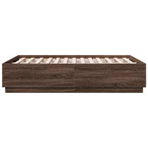 Rám postele s LED osvětlením hnědý dub 135 x 190 cm kompozit - obrázek 7