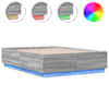 vidaXL voodiraam LED-tuledega, hall Sonoma tamm, 120x200 cm, tehispuit