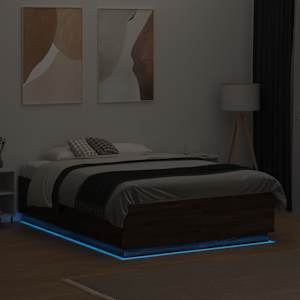 Rám postele s LED osvětlením hnědý dub 120 x 190 cm kompozit - obrázek 4