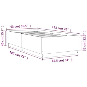 Rám postele s LED osvětlením černý 90 x 190 cm kompozitní dřevo - obrázek 14