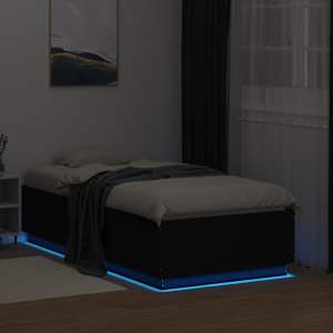 Rám postele s LED osvětlením černý 90 x 190 cm kompozitní dřevo - obrázek 4