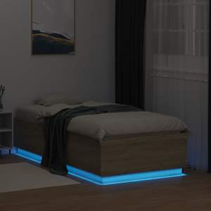 Rám postele s LED osvětlením dub sonoma 90 x 190 cm kompozit - obrázek 4
