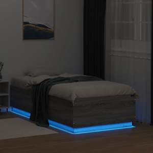 Rám postele s LED osvětlením šedý sonoma 90 x 190 cm kompozit - obrázek 4