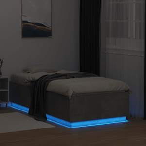 Rám postele s LED osvětlením betonově šedý 75 x 190 cm kompozit - obrázek 4