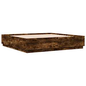 vidaXL Bed Frame without Mattress Smoked Oak 200x200 cm