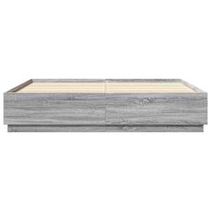 Rám postele šedý sonoma 200 x 200 cm kompozitní dřevo - obrázek 4