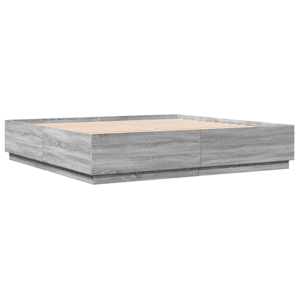 vidaXL Bedframe bewerkt hout grijs sonoma eikenkleurig 180x200 cm afbeelding