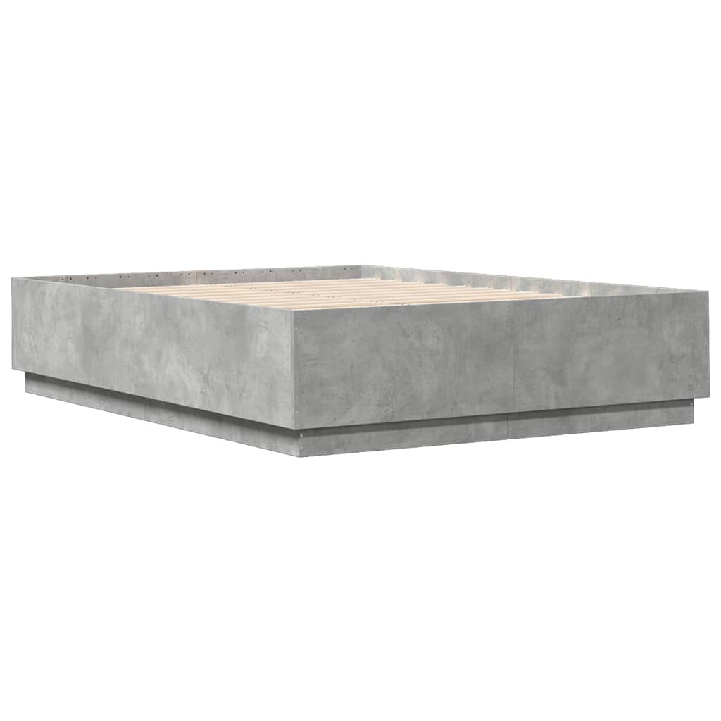 vidaXL Bedframe bewerkt hout betongrijs 160x200 cm afbeelding