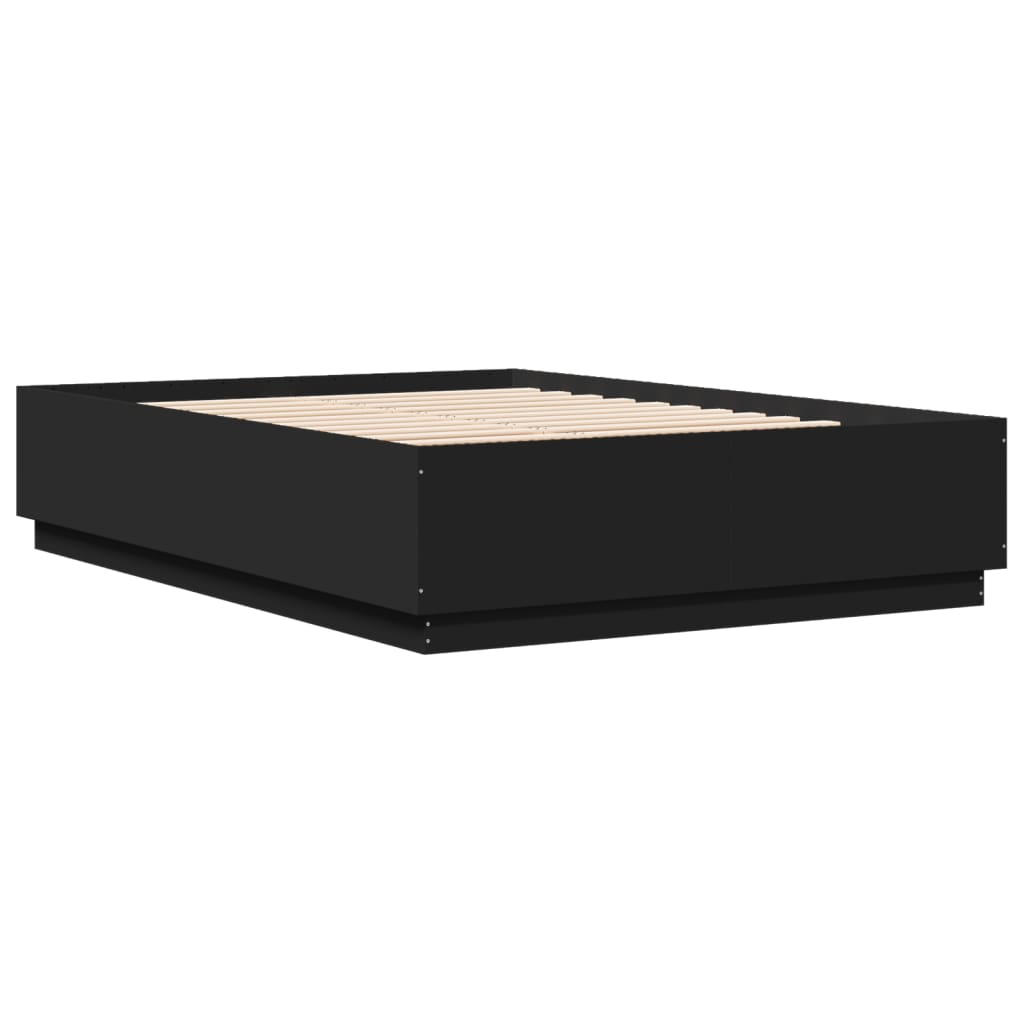vidaXL Bedframe bewerkt hout zwart 120x200 cm afbeelding
