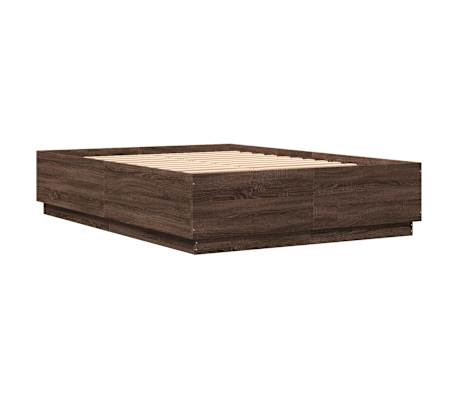 vidaXL Bettgestell Braun Eichen-Optik 120x200 cm Holzwerkstoff