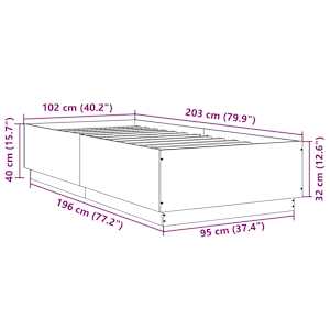 Rám postele bílý 100 x 200 cm kompozitní dřevo - obrázek 9