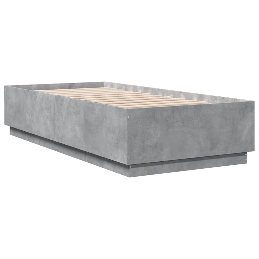 vidaXL Bedframe bewerkt hout betongrijs 100x200 cm afbeelding