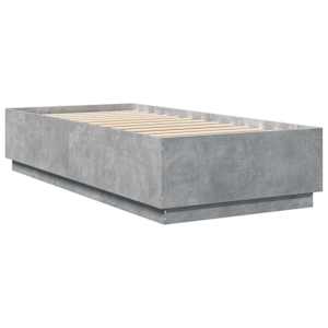 Rám postele betonově šedý 100 x 200 cm kompozitní dřevo - obrázek 6