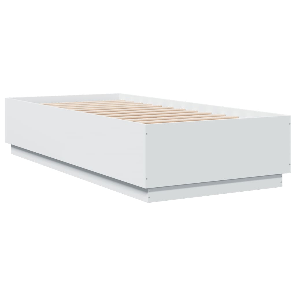 vidaXL Bedframe bewerkt hout wit 90x200 cm afbeelding