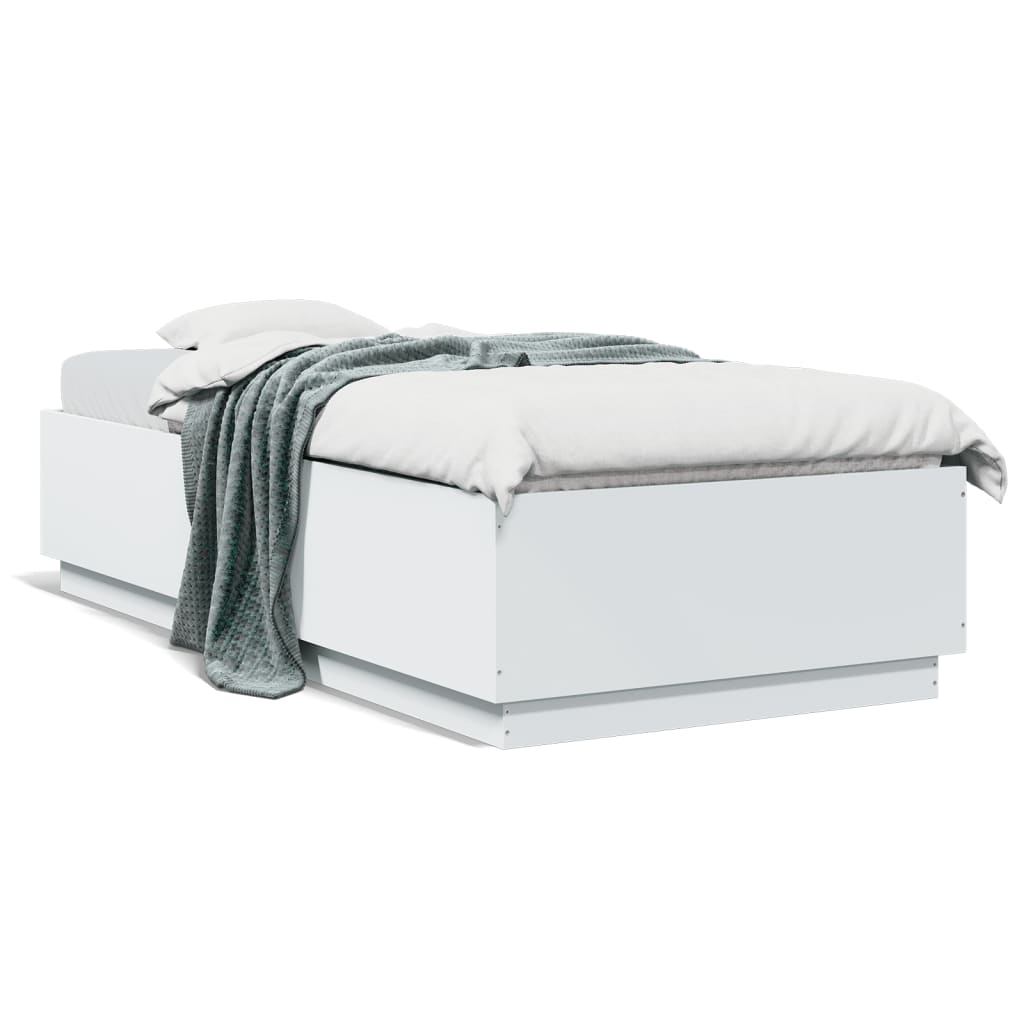 Rám postele bílý 90 x 200 cm kompozitní dřevo
