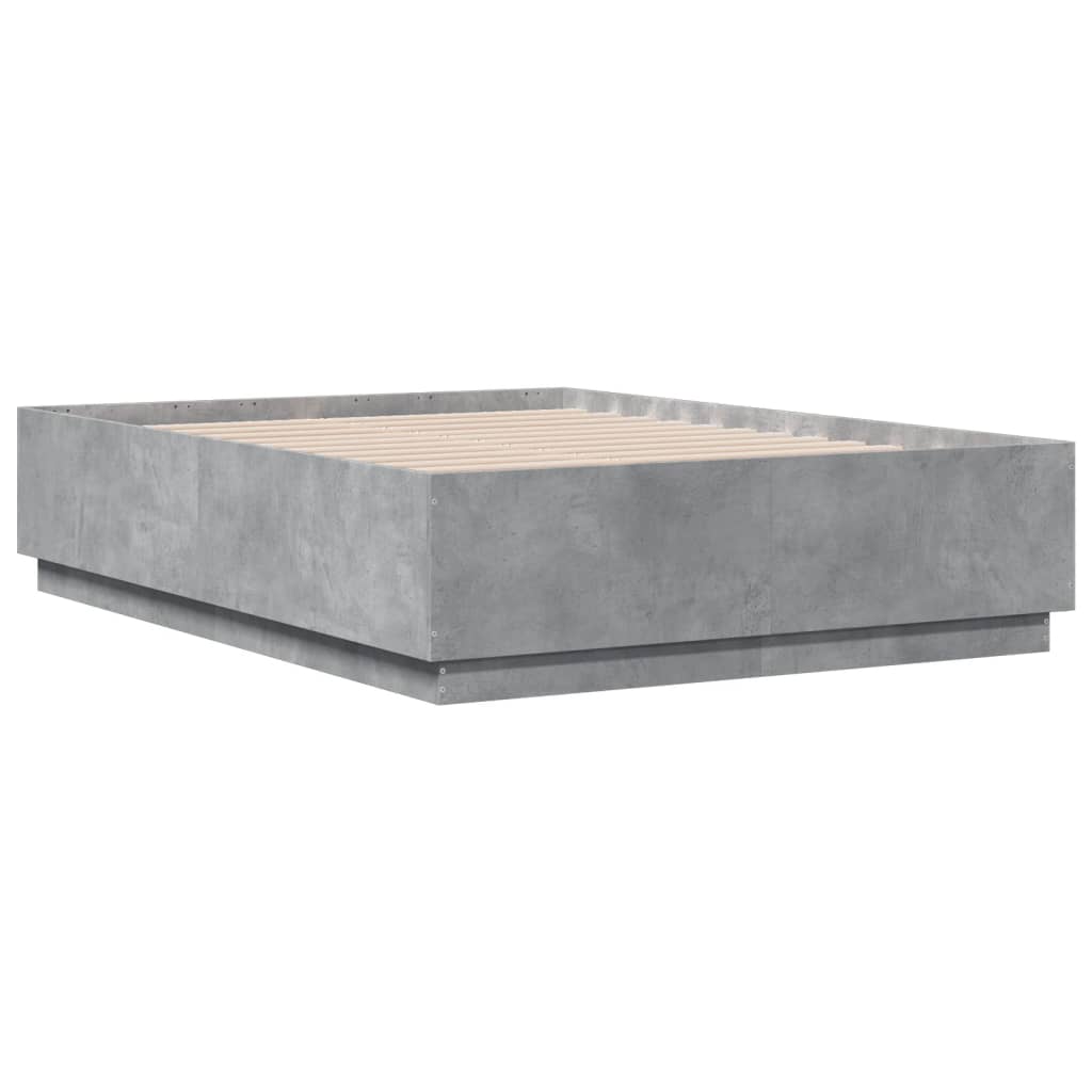 vidaXL Bedframe bewerkt hout betongrijs 140x190 cm afbeelding