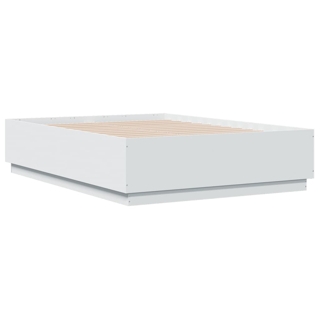 vidaXL Bedframe bewerkt hout wit 135x190 cm afbeelding
