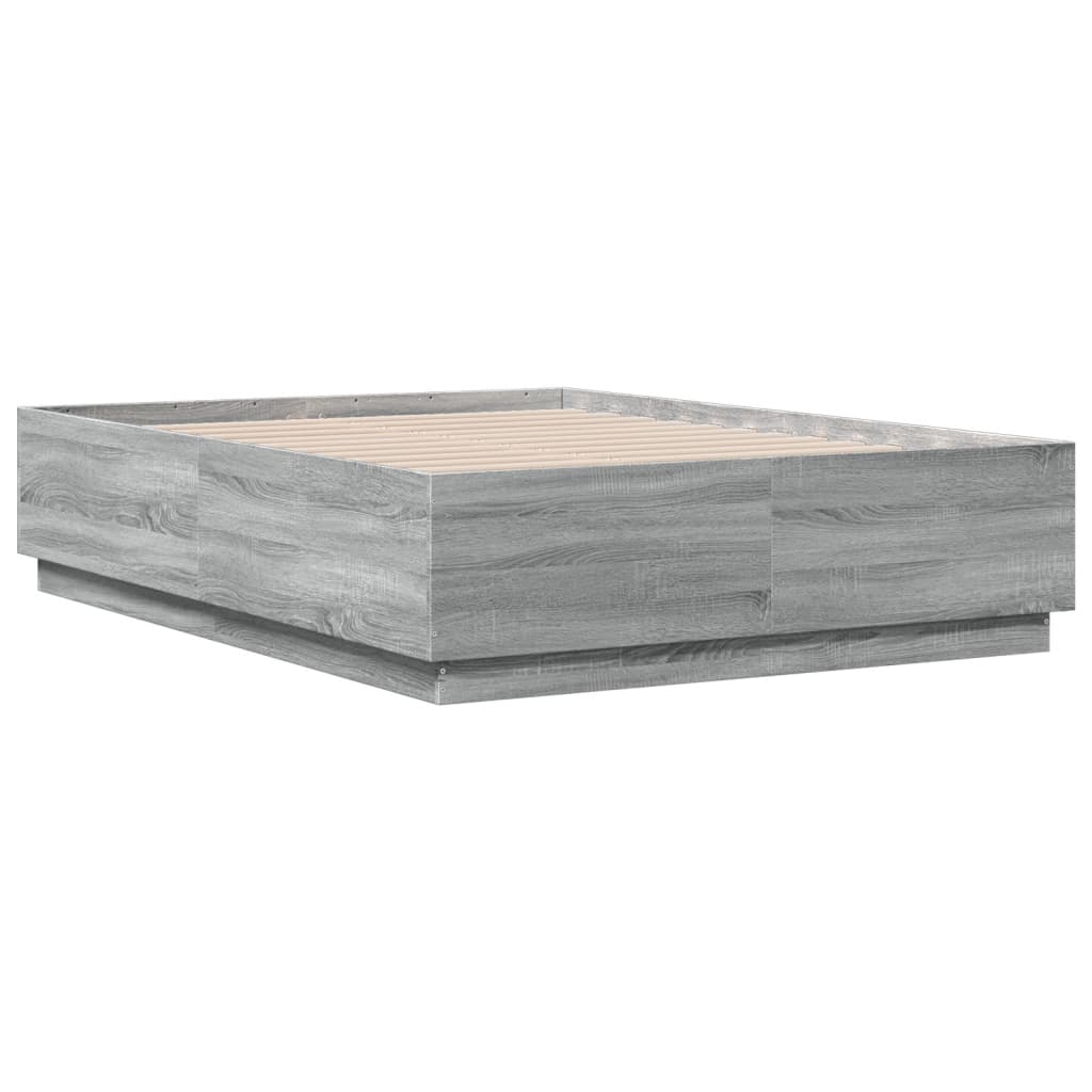 Thumbnail - vidaXL Bettgestell Grau Sonoma 135x190 cm Holzwerkstoff
