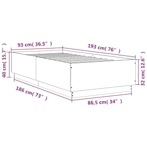 Rám postele dub sonoma 90 x 190 cm kompozitní dřevo - obrázek 9
