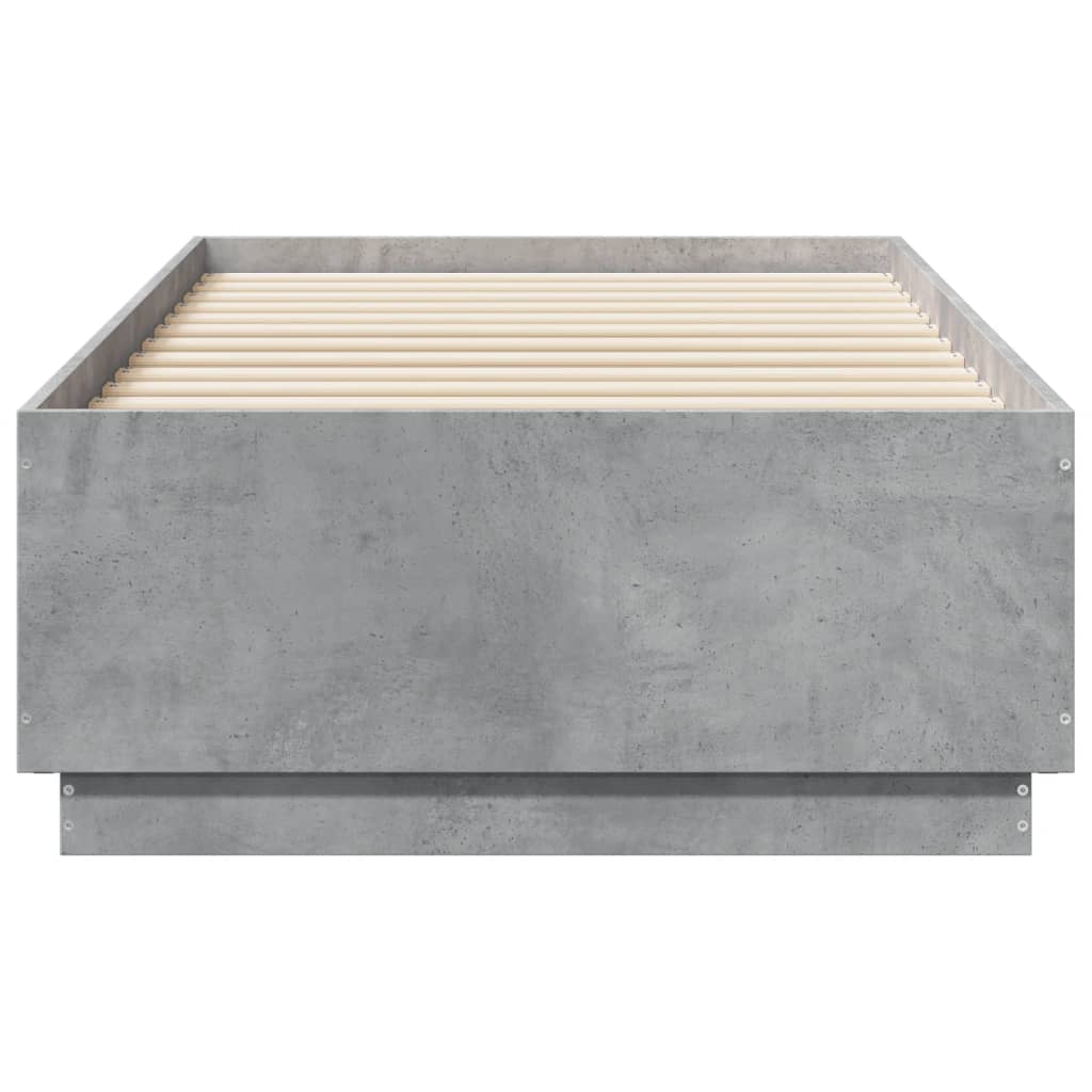 vidaXL Bedframe bewerkt hout betongrijs 90x190 cm grijs, foto 4