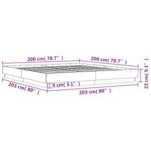 Rám postele s LED osvětlením hnědý dub 200 x 200 cm - obrázek 14