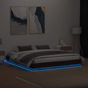 Rám postele s LED osvětlením hnědý dub 180 x 200 cm - obrázek 4