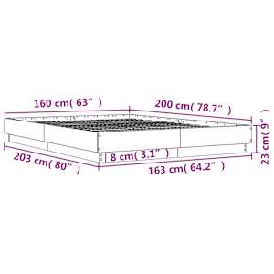 Rám postele s LED osvětlením bílý 160 x 200 cm - obrázek 14