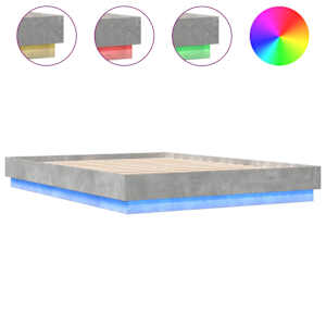 Rám postele s LED osvětlením betonově šedý 160 x 200 cm - obrázek 2