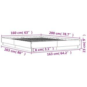 Rám postele s LED osvětlením betonově šedý 160 x 200 cm - obrázek 14