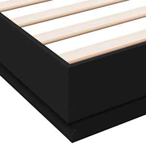 Rám postele s LED bez matrace černý 150x200 cm - obrázek 9