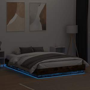 Rám postele s LED osvětlením kouřový dub 150 x 200 cm - obrázek 4