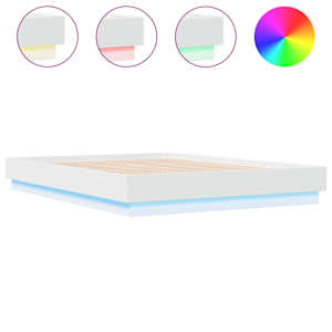 Rám postele s LED osvětlením bílý 135 x 190 cm - obrázek 2