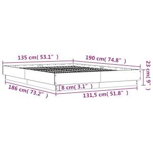 Rám postele s LED osvětlením bílý 135 x 190 cm - obrázek 14