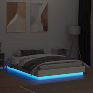 Rám postele s LED osvětlením bílý 135 x 190 cm - obrázek 4