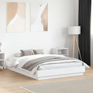 Rám postele s LED osvětlením bílý 135 x 190 cm - obrázek 1