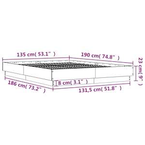 Rám postele s LED osvětlením dub sonoma 135 x 190 cm - obrázek 14