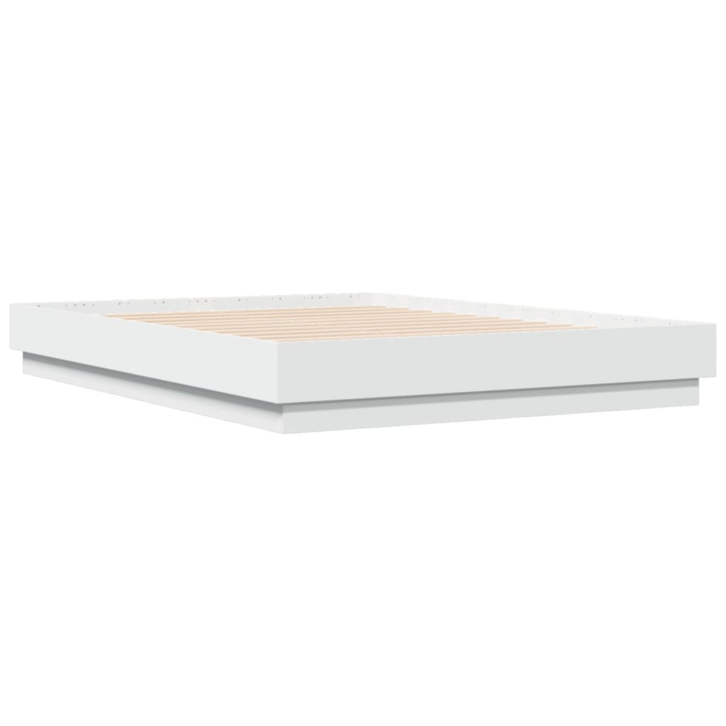 vidaXL Bedframe met LED-verlichting wit 120x190 cm afbeelding