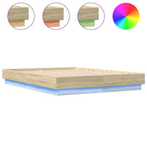 Rám postele s LED osvětlením dub sonoma 120 x 190 cm - obrázek 2